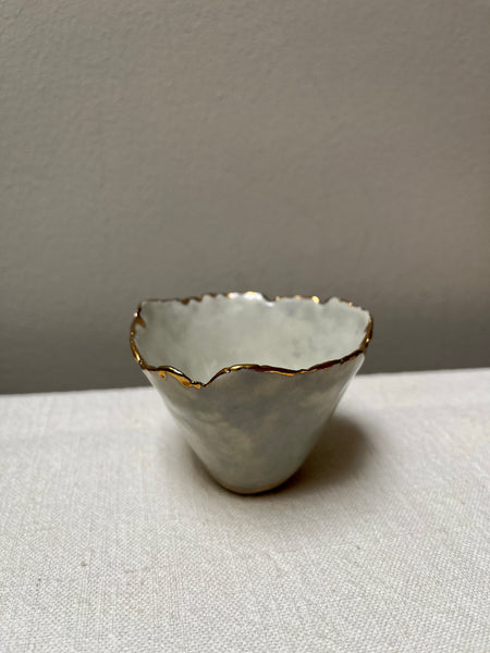 hand built cup w/gold luster
