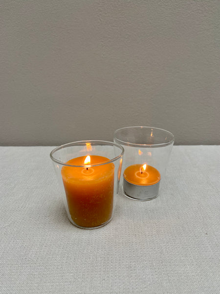 beeswax votive candles / set of 3