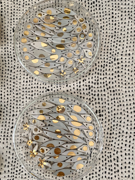 elements necklace w/gold luster