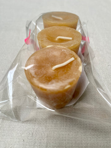 beeswax votive candles / set of 3