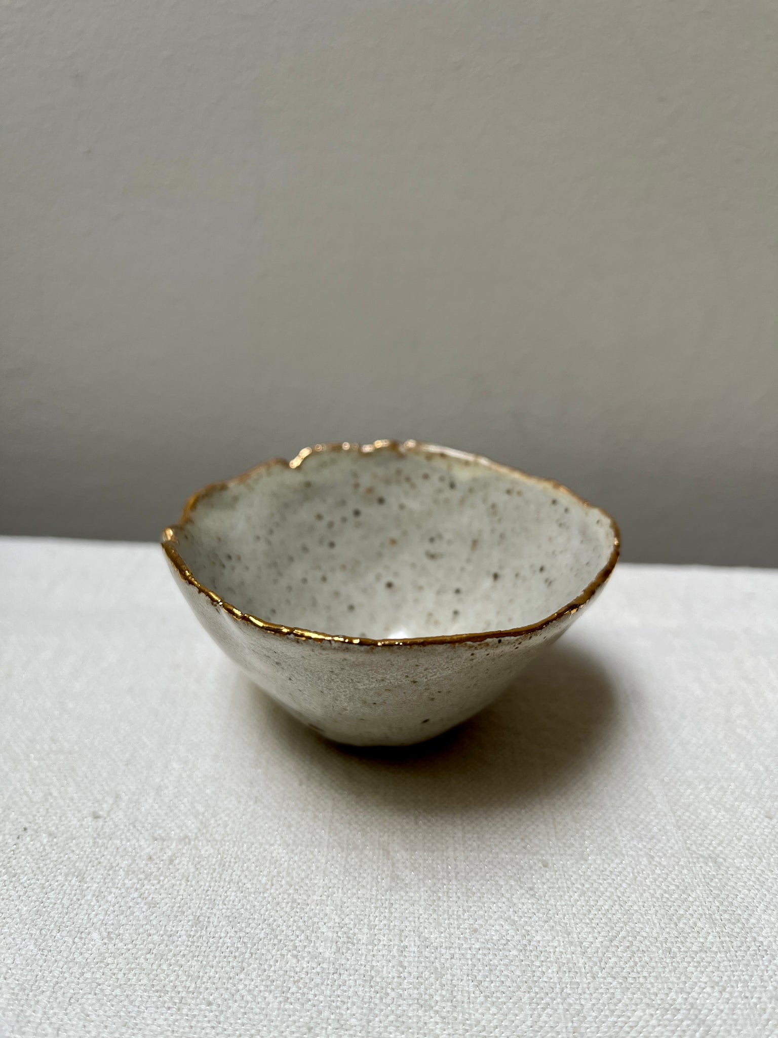 hand built cup w/gold luster